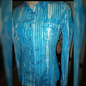 Rock & Roll Cowgirl Embroidered Pearl Snap Shirt